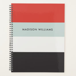 Agenda Monograma horizontal de bloque de color de la cúpu