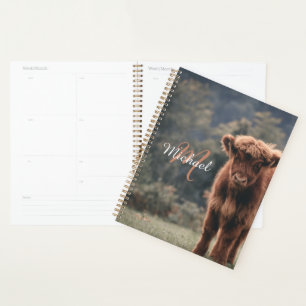 Agenda Monograma inicial de ternera bovina de montaña de