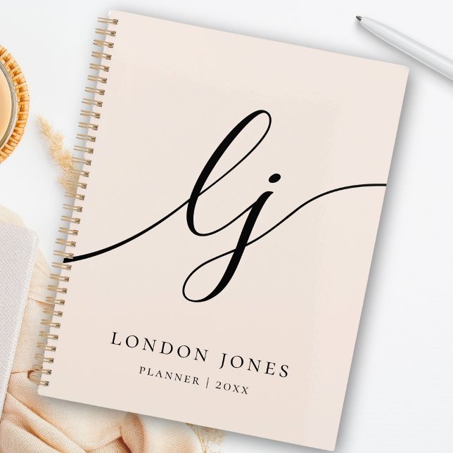 Agenda Monograma Iniciales de Business Planner Nombre del (Subido por el creador)