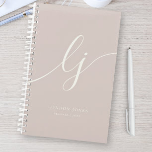 Agenda Monograma Iniciales de Business Planner Script Pin