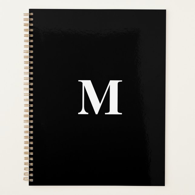 Agenda Monograma Iniciales Nombre personalizado Regalo bl (Anverso)