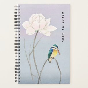 Agenda Monograma japonés vintage Kingfisher pequeño plani