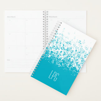 Agenda Monograma Lluvia Notas musicales Aqua