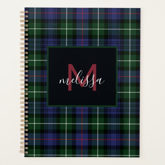 Agenda Monograma MacKenzie Tartan Plaid Personalizado 202 (Anverso)