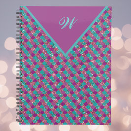 Agenda Monograma Magenta Púrpura Escavidad Verde azulada 
