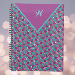 Agenda Monograma Magenta Púrpura Escavidad Verde azulada