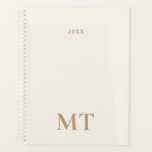 Agenda Monograma minimalista elegante<br><div class="desc">Mínimo Elegante Monograma Planner. Personalice con las iniciales de año y monograma.</div>