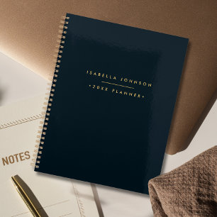 Agenda Monograma Minimalista moderno   Oro negro