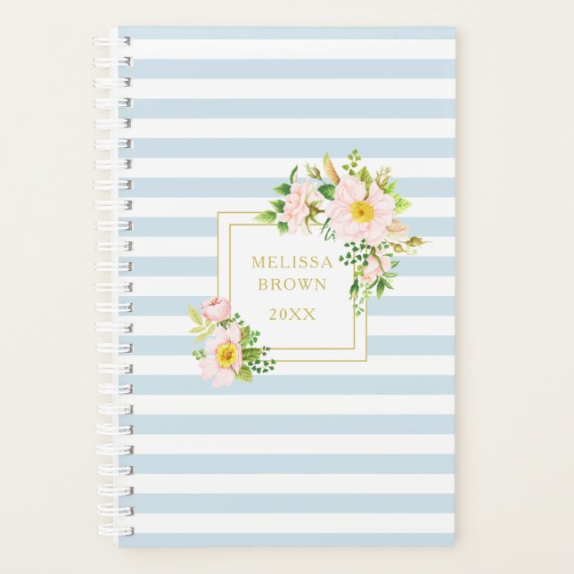 Agenda Monograma Moda floral Estaciones azules Pastel Peq (Anverso)