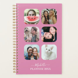 Agenda Monograma moderno 6 Foto Rubor Pink Planner