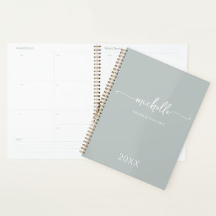 Agenda Monograma moderno con estilo de letra script en ve