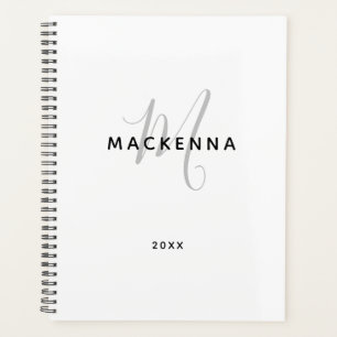 Agenda Monograma moderno Minimalista Girly Nombre de gui
