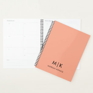 Agenda Monograma moderno rosa y negro