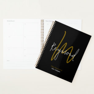 Agenda Monograma negro monogramado