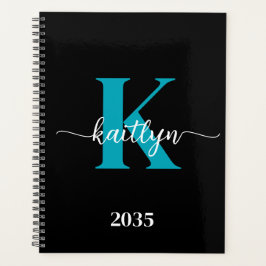 Agenda Monograma Negro Teal