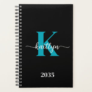 Agenda Monograma Negro Teal