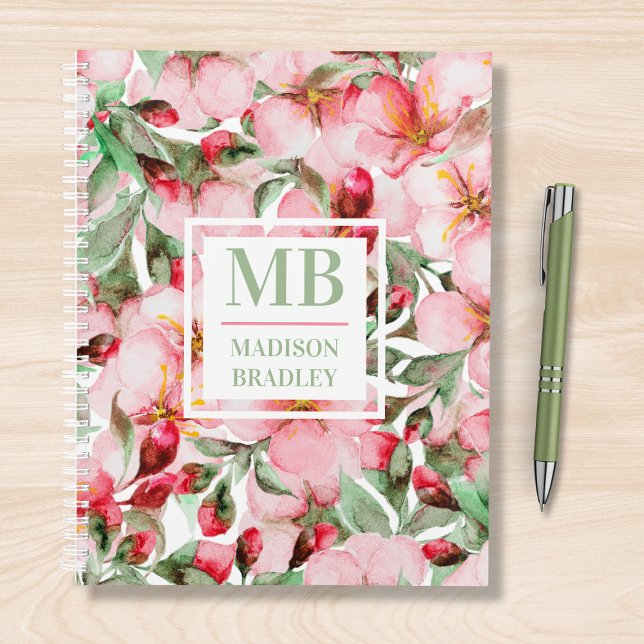 Agenda Monograma Nombre Cerezo Blossom Agua Flora (Subido por el creador)