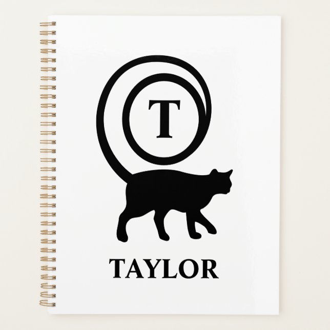 Agenda Monograma Nombre inicial Gato Gato Gatito Gato Gat (Anverso)
