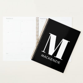 Agenda Monograma Nombre inicial simple personalizado