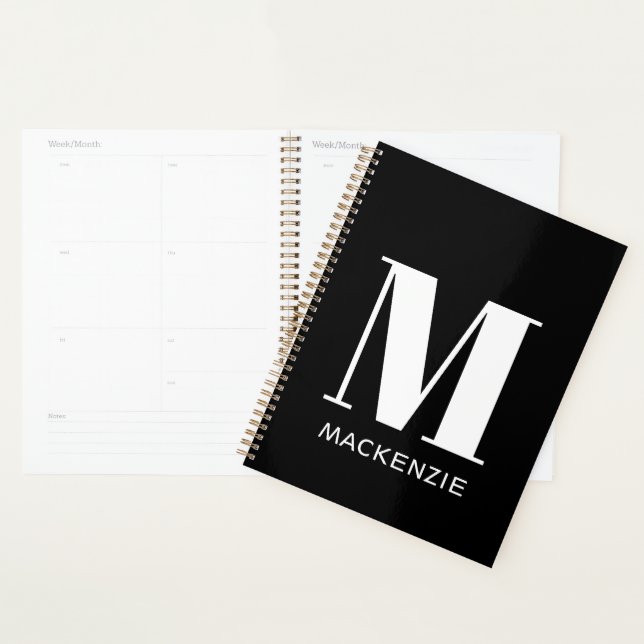 Agenda Monograma Nombre inicial simple personalizado (Demostración)