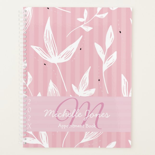 Agenda Monograma Nombre Libro de citas 2025 Pink Planner (Anverso)