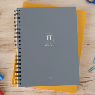 Agenda Monograma personal semanal de Dusty Blue Classic