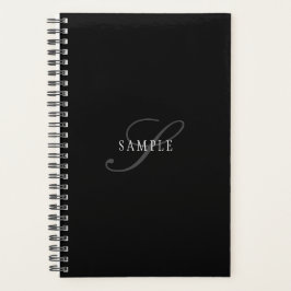 Agenda Monograma Personalizable elegante | Blanco gris ne