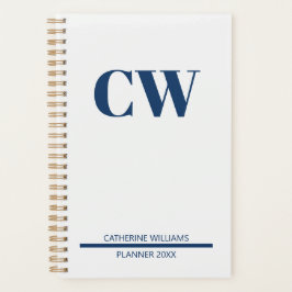 Agenda Monograma personalizado azul marino