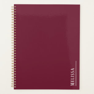 Agenda Monograma personalizado, burdeos modernos