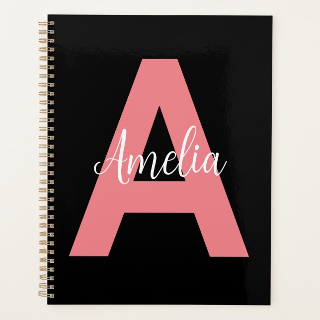 Agenda Monograma personalizado de impresión moderna inici (Anverso)