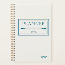 Monograma personalizado minimalista beige y azul m