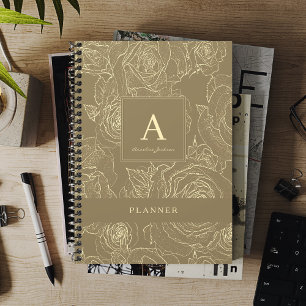 Agenda Monograma personalizado moderno elegante y nombre 