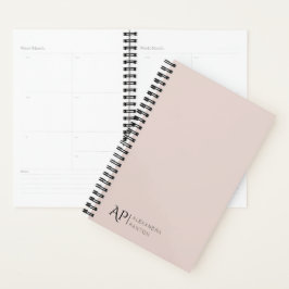 Agenda Monograma Personalizado rosa claro 2025
