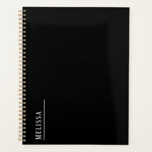 Agenda Monograma personalizado, simple negro personalizad