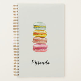 Agenda Monograma pintado a mano con acuarela de macarones
