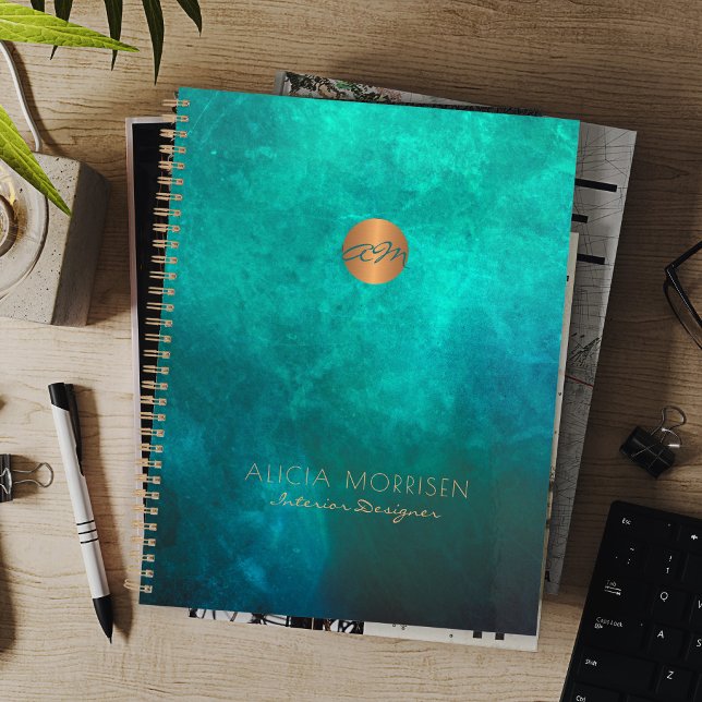 Agenda Monograma profesional acuarela verde (Subido por el creador)