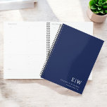 Agenda Monograma profesional de negocios azul de la marin<br><div class="desc">Manténgase organizado con estilo con este portátil inicial monograma profesional. Con un diseño limpio y minimalista y un audaz monograma en la portada, este portátil es perfecto para profesionales, estudiantes o cualquier persona que valore el papel personalizado. Sus páginas de alta calidad son ideales para anotar notas, ideas o listas...</div>