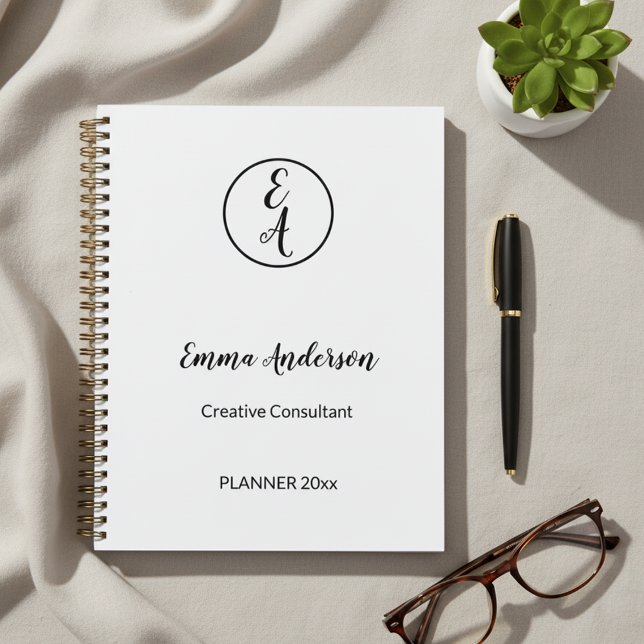 Agenda Monograma Profesional Moderno Mínimo (Subido por el creador)