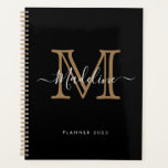 Agenda Monograma profesional simple de oro negro<br><div class="desc">Sencillo y elegante profesional Monograma de Oro Negro</div>