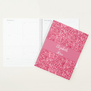 Agenda Monograma Rosa Brillante Blanco Glam Anual de Moda