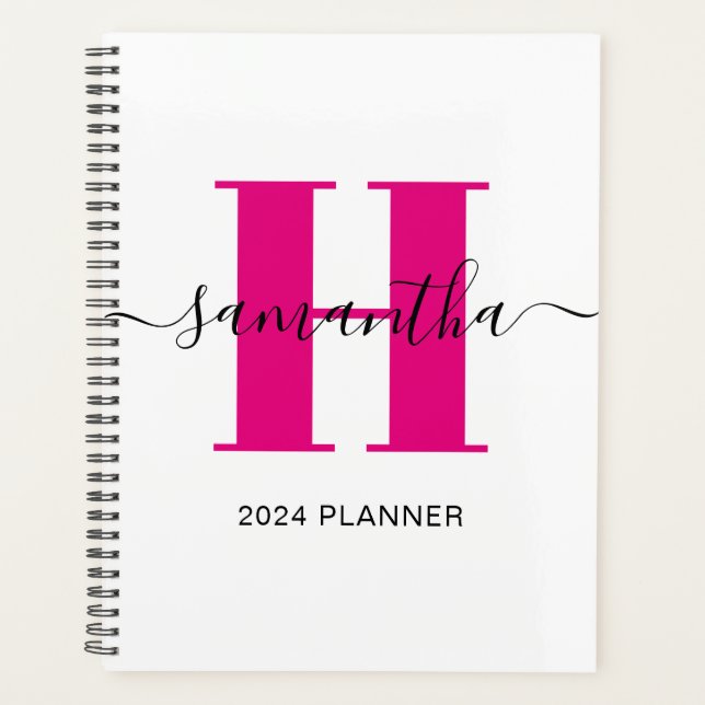 Agenda Monograma Rosa Caliente Femenino (Anverso)