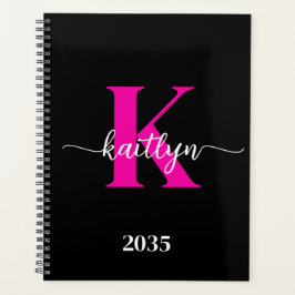 Agenda Monograma Rosa Caliente Negro