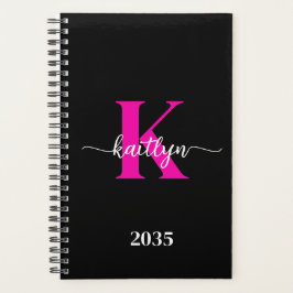Agenda Monograma Rosa Caliente Negro