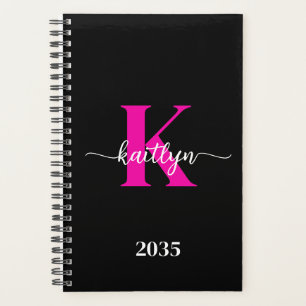 Agenda Monograma Rosa Caliente Negro