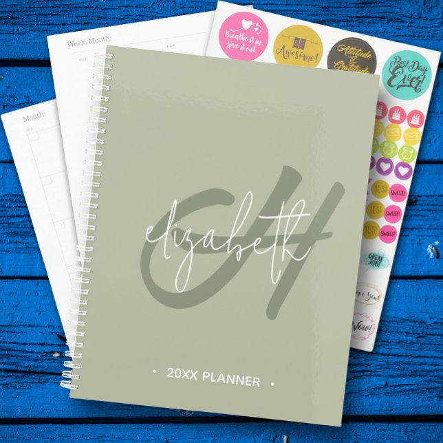 Agenda Monograma semanal mensual (Monogrammed Planner, inside pages and stickers)