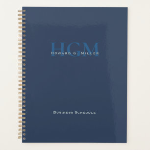 Agenda Monograma simple azul 3 carta