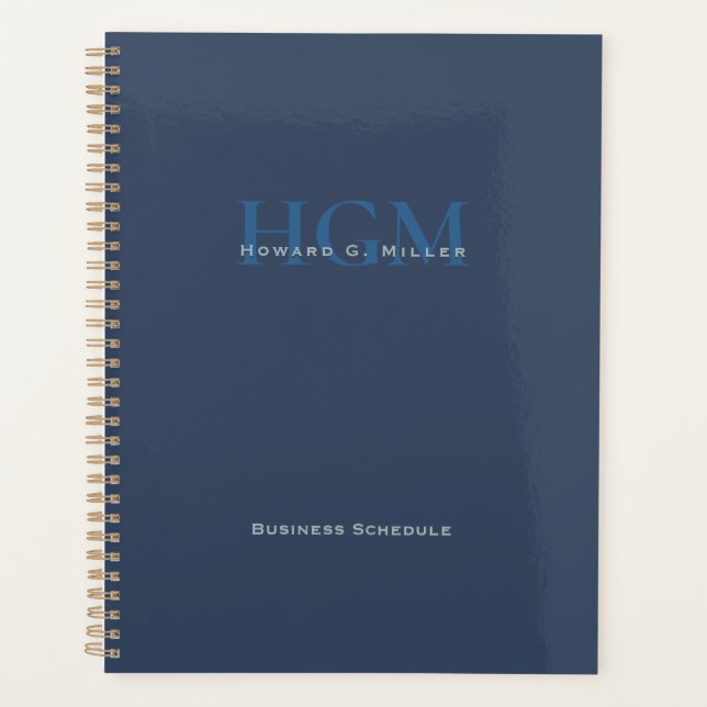 Agenda Monograma simple azul 3 carta (Anverso)