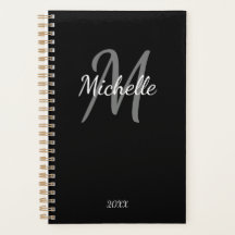 Monograma simple y moderno de Personalizado blanco