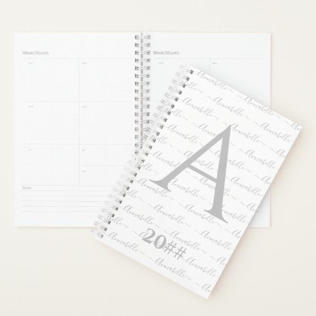 Agenda Monograma tipografía Nombre personalizado Año inic (Demostración)