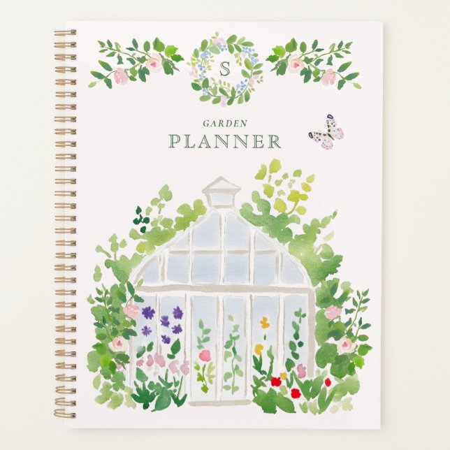 Agenda Monograma Watercolor Greenhouse Planner (Anverso)